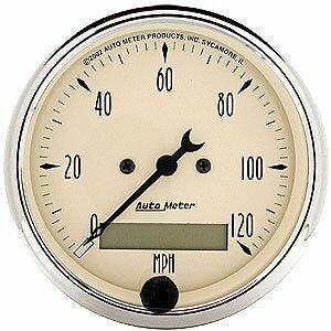 Auto Meter 3-1/8" SPEEDOMETER, 0-190 KPH, ANTIQUE BEIGE - 1887-M