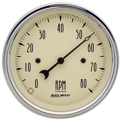 Auto Meter 3-3/8" IN-DASH TACHOMETER, 0-8,000 RPM, ANTIQUE BEIGE - 1890