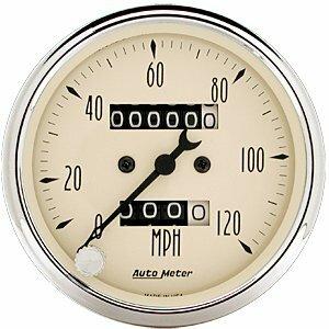 Auto Meter 3-1/8" SPEEDOMETER, 0-120 MPH, ANTIQUE BEIGE - 1896