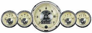 Auto Meter 5 PC. GAUGE KIT, 3-3/8" & 2-1/16", ELEC. SPEEDO W/WHEEL ODO, PRESTIGE ANTQ. IVORY - 2002