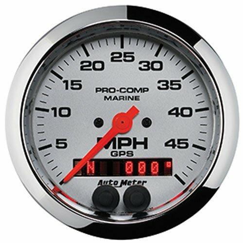 Auto Meter 3-3/8" GPS SPEEDOMETER, 0-50 MPH, MARINE CHROME ULTRA-LITE - 200635-35
