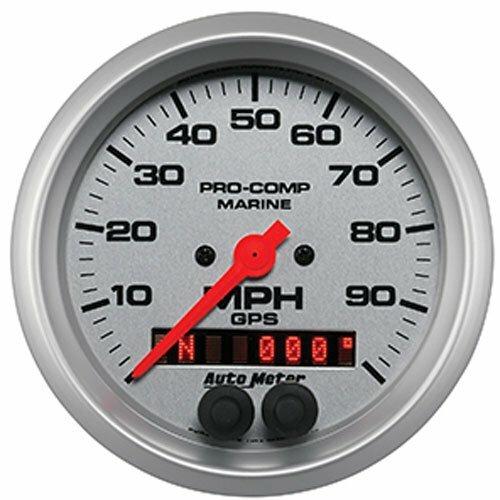 Auto Meter 3-3/8" GPS SPEEDOMETER, 0-100 MPH, MARINE SILVER ULTRA-LITE - 200636-33