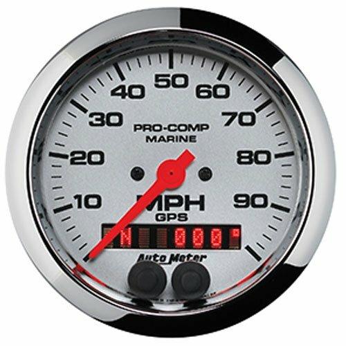 Auto Meter 3-3/8" GPS SPEEDOMETER, 0-100 MPH, MARINE CHROME ULTRA-LITE - 200636-35