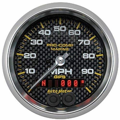 Auto Meter 3-3/8" GPS SPEEDOMETER, 0-100 MPH, MARINE CARBON FIBER - 200636-40