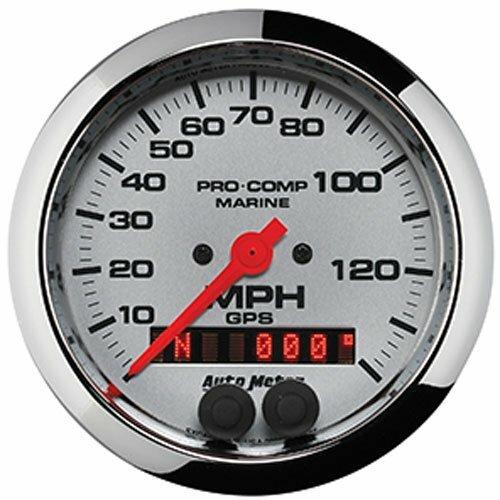 Auto Meter 3-3/8" GPS SPEEDOMETER, 0-140 MPH, MARINE CHROME ULTRA-LITE - 200638-35