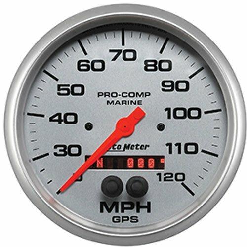 Auto Meter 5" GPS SPEEDOMETER, 0-120 MPH, MARINE SILVER ULTRA-LITE - 200646-33