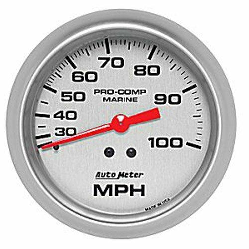 Auto Meter 3-3/8" MECHANICAL SPEEDOMETER, 0-100 MPH, MARINE SILVER ULTRA-LITE - 200754-33