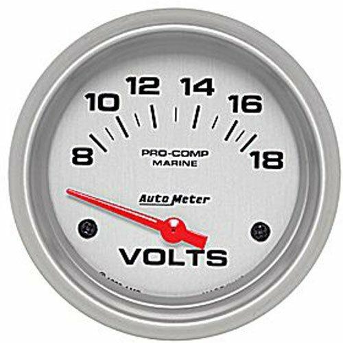 Auto Meter 2-5/8" VOLTMETER, 8-18V, MARINE SILVER ULTRA-LITE - 200757-33