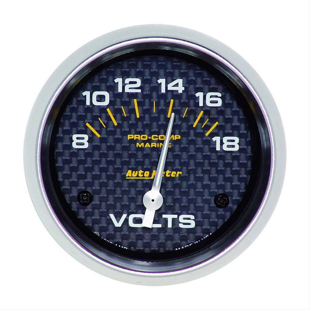 Auto Meter 2-5/8" VOLTMETER, 8-18V, MARINE CARBON FIBER - 200757-40