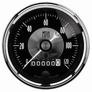 Auto Meter 3-3/8" SPEEDOMETER, 0-120 MPH, PRESTIGE BLACK DIAMOND - 2088
