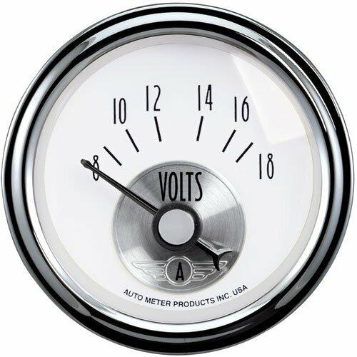 Auto Meter 2-1/16" VOLTMETER, 8-18V, PRESTIGE PEARL - 2094