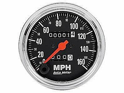Auto Meter 3-3/8" SPEEDOMETER, 0-160 MPH, TRADITIONAL CHROME - 2494
