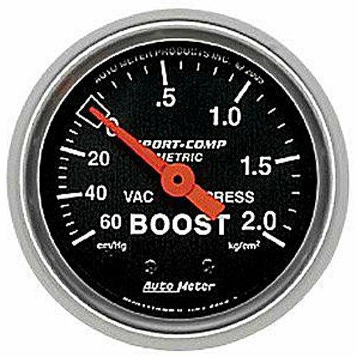 Auto Meter 2-1/16" BOOST/VACUUM, 60 CM/HG-2.0 KG/CM2, SPORT-COMP - 3303-J