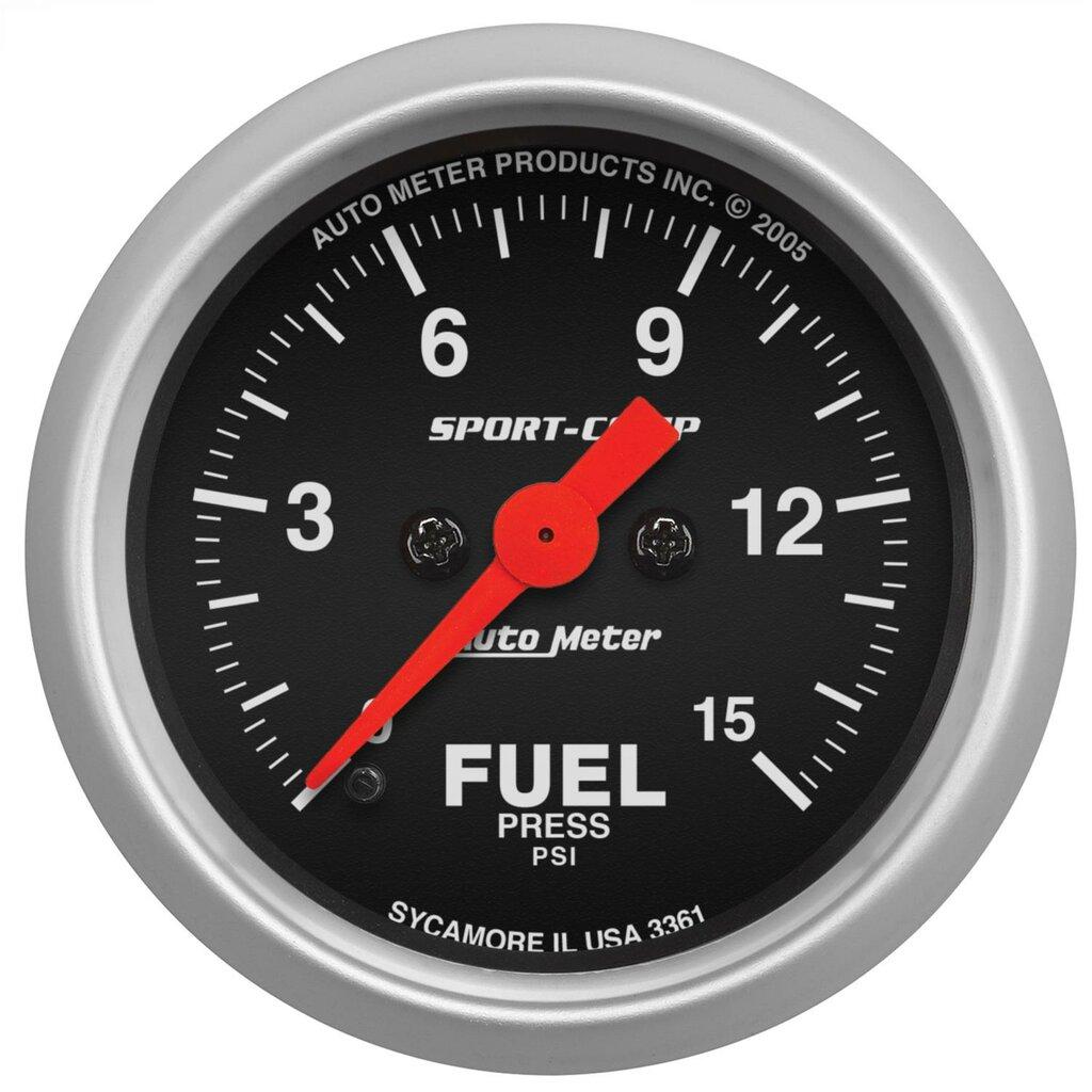 Auto Meter 2-1/16" FUEL PRESSURE, 0-15 PSI, SPORT-COMP - 3361