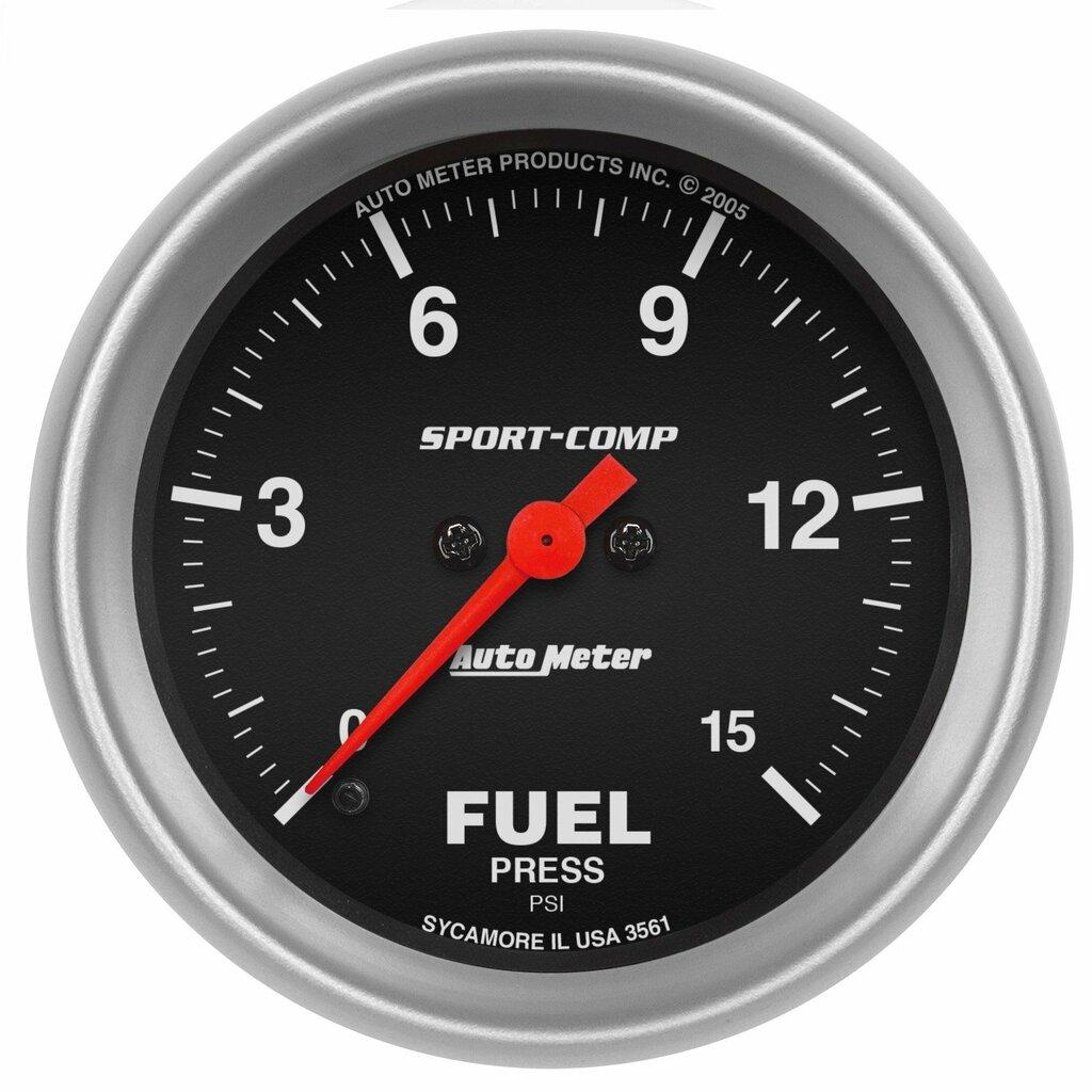 Auto Meter 2-5/8" FUEL PRESSURE, 0-15 PSI, SPORT-COMP - 3561