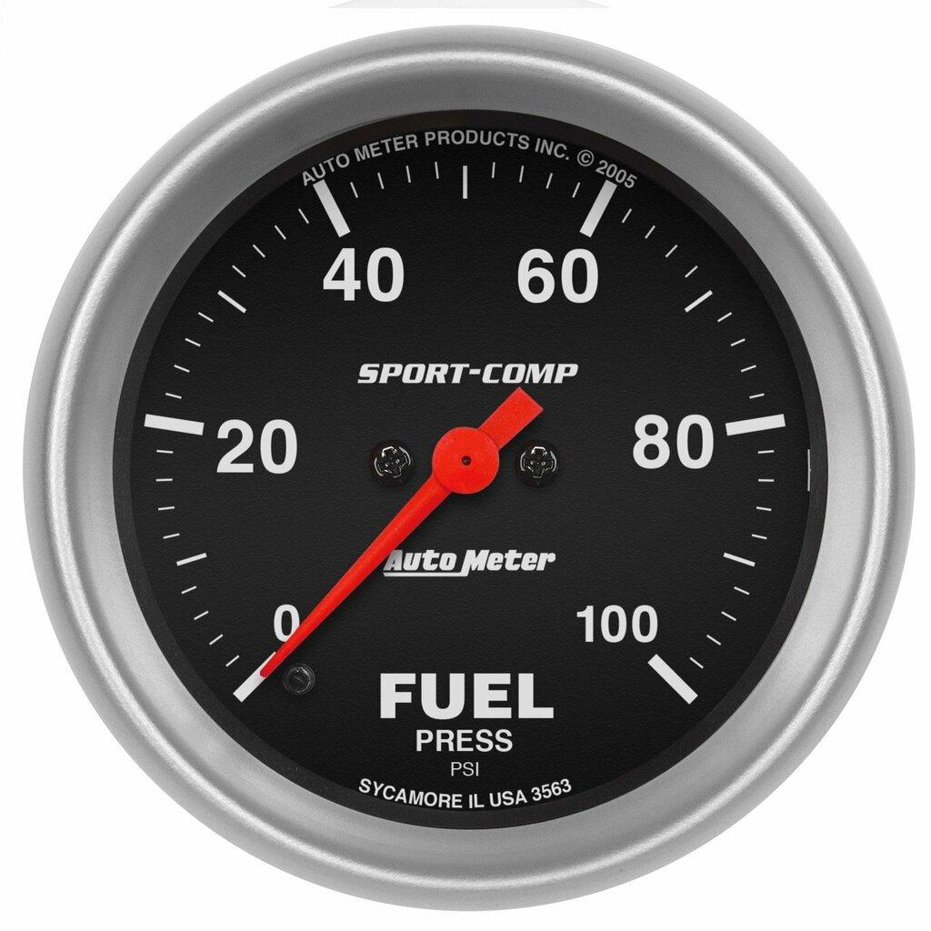 Auto Meter 2-5/8" FUEL PRESSURE, 0-100 PSI, SPORT-COMP - 3563