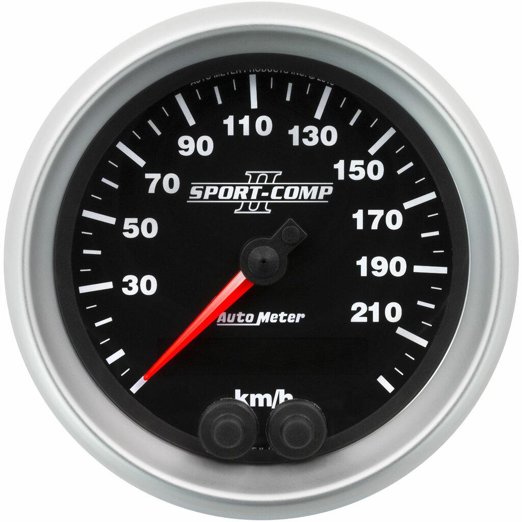 Auto Meter 3-3/8" SPEEDO, 225 km/h, GPS, SPORT-COMP II - 3680-M
