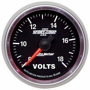 Auto Meter 2-1/16" VOLTMETER, 8-18V, SPORT-COMP II - 3691