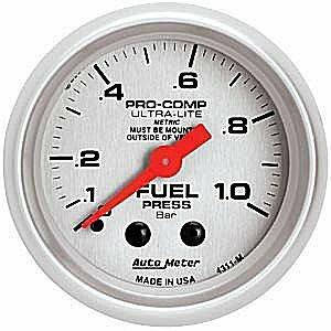 Auto Meter 2-1/16" FUEL PRESSURE, 0-1.0 BAR, ULTRA-LITE - 4311-M