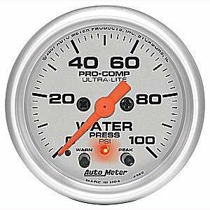 Auto Meter 2-1/16" WATER PRESSURE, 0-100 PSI, ULTRA-LITE - 4368