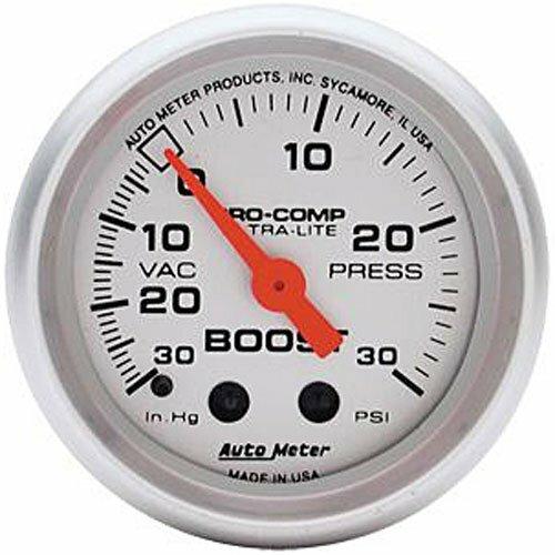 Auto Meter 2-5/8" BOOST/VACUUM, 30 IN HG/30 PSI, ULTRA-LITE - 4403