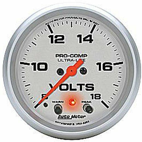 Auto Meter 2-5/8" VOLTMETER, 8-18V, ULTRA-LITE - 4483