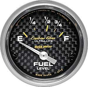 Auto Meter 2-1/16" FUEL LEVEL, 73-10 Ω, CARBON FIBER - 4715