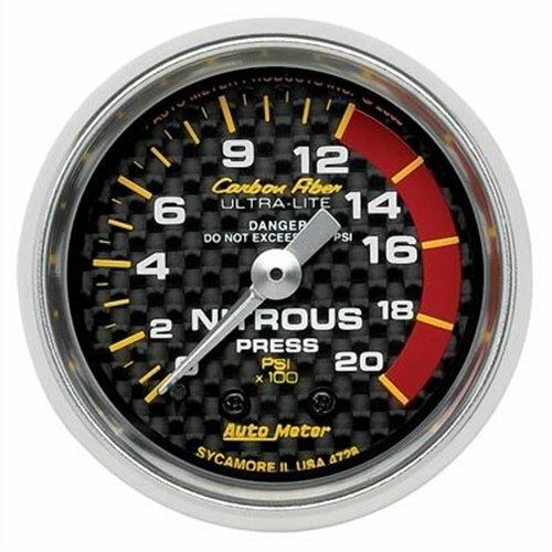 Auto Meter 2-1/16" NITROUS PRESSURE, 0-2000 PSI, CARBON FIBER - 4728