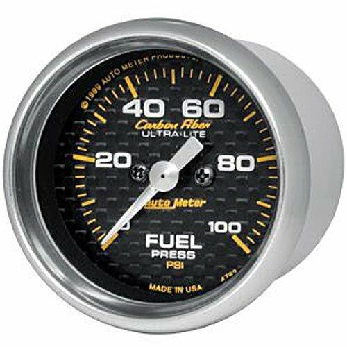 Auto Meter 2-1/16" FUEL PRESSURE, 0-100 PSI, CARBON FIBER - 4763