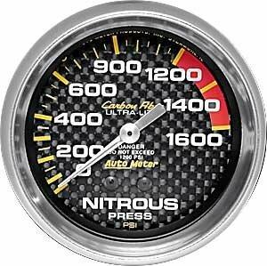Auto Meter 2-5/8" NITROUS PRESSURE, 0-2000 PSI, CARBON FIBER - 4828