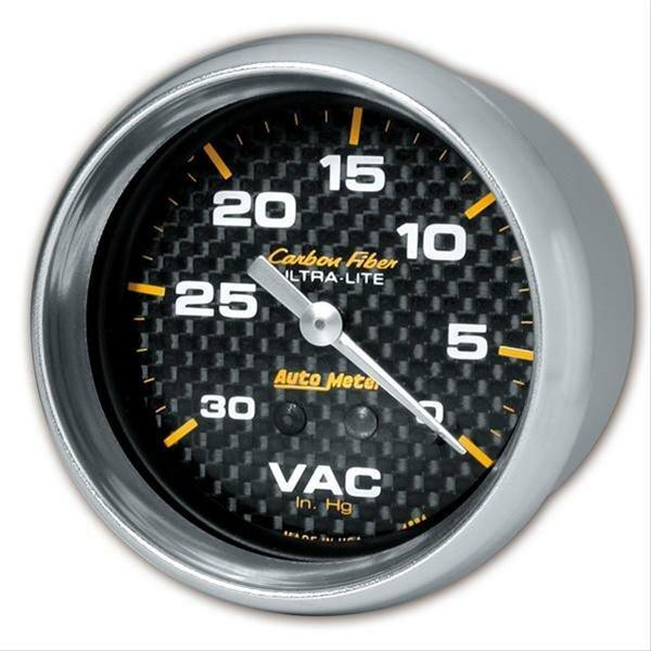 Auto Meter 2-5/8" VACUUM, 0-30 IN HG, CARBON FIBER - 4884