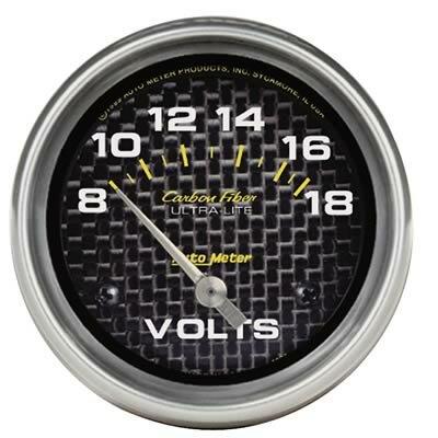Auto Meter 2-5/8" VOLTMETER, 8-18V, CARBON FIBER - 4891