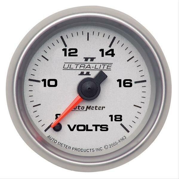 Auto Meter 2-1/16" VOLTMETER, 8-18V, ULTRA-LITE II - 4991