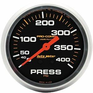 Auto Meter 2-5/8" PRESSURE, 0-400 PSI, LIQUID FILLED, PRO-COMP - 5424