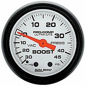 Auto Meter 2-1/16" BOOST/VACUUM, 30 IN HG/45 PSI, PHANTOM - 5708
