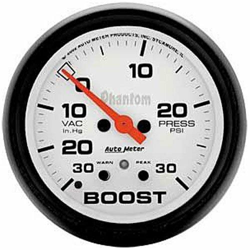 Auto Meter 2-5/8" BOOST/VACUUM, 30 IN HG/30 PSI, PHANTOM - 5877