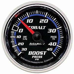 Auto Meter 2-1/16" BOOST/VACUUM, 30 IN HG/45 PSI, COBALT - 6108