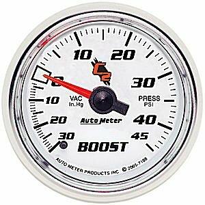 Auto Meter 2-1/16" BOOST/VACUUM, 30 IN HG/45 PSI, C2 - 7108