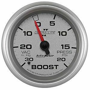 Auto Meter 2-5/8" BOOST/VACUUM, 30 IN HG/20 PSI, ULTRA-LITE II - 7701