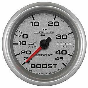 Auto Meter 2-5/8" BOOST/VACUUM, 30 IN HG/45 PSI, ULTRA-LITE II - 7708