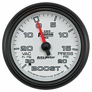Auto Meter 2-5/8" BOOST/VACUUM, 30 IN HG/20 PSI, PHANTOM II - 7801