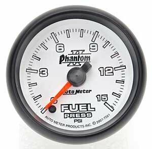 Auto Meter 2-5/8" FUEL PRESSURE, 0-15 PSI, PHANTOM II - 7861
