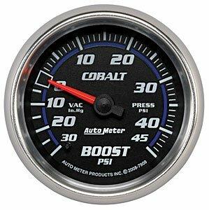 Auto Meter 2-5/8" BOOST/VACUUM, 30 IN HG/45 PSI, COBALT - 7908