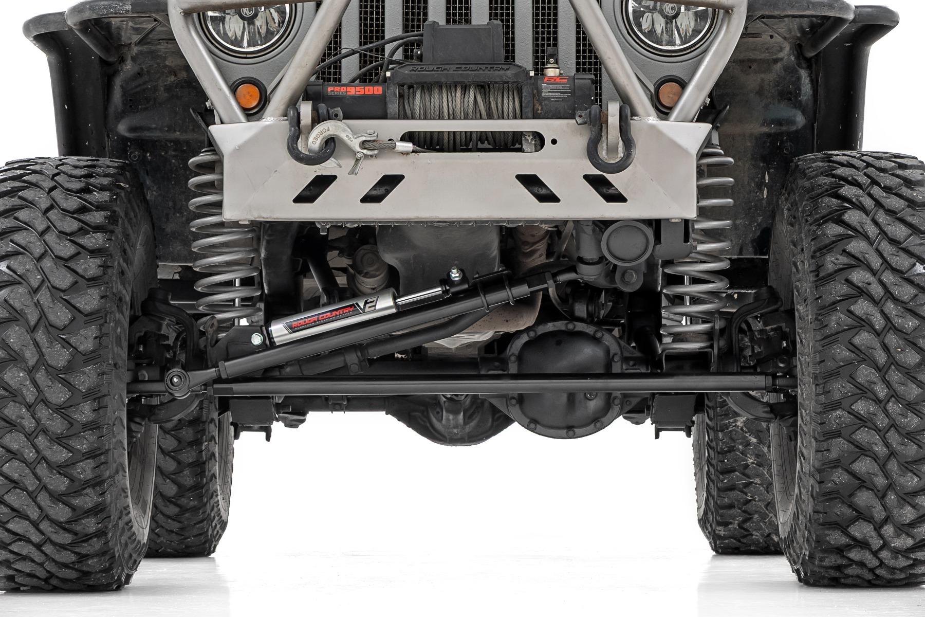Rough Country HD Steering Kit V2 Stabilizer Combo Jeep Cherokee XJ/Comanche MJ/Wrangler TJ (1984-1998 Cherokee, Comanche, Grand Cherokee) - 10613V2