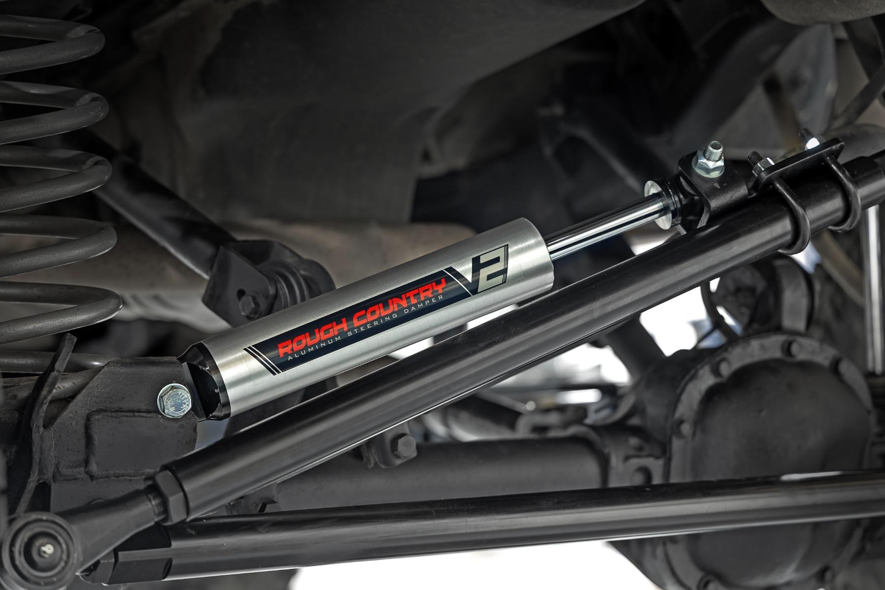 Rough Country HD Steering Kit V2 Stabilizer Combo Jeep Cherokee XJ/Comanche MJ/Wrangler TJ (1984-1998 Cherokee, Comanche, Grand Cherokee) - 10613V2