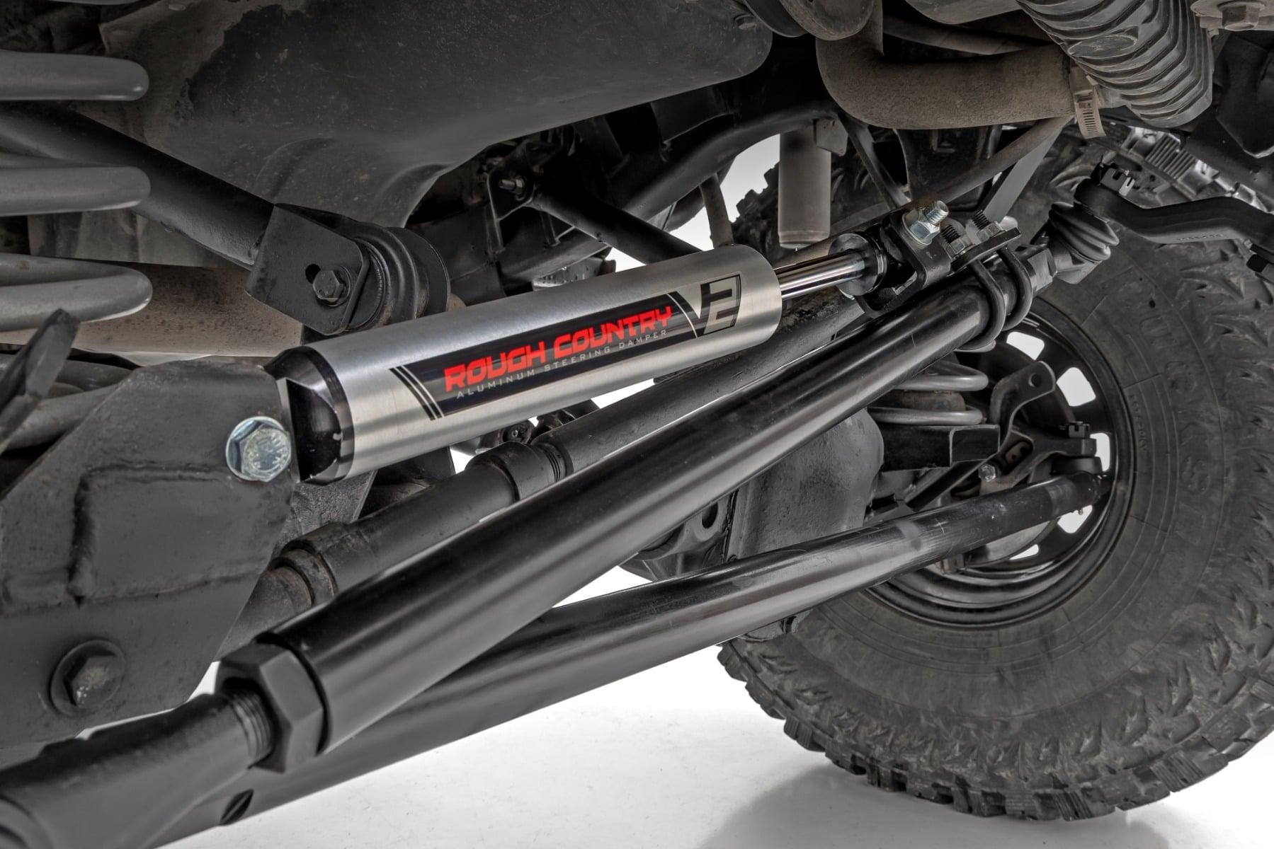 Rough Country HD Steering Kit V2 Stabilizer Combo Jeep Cherokee XJ/Comanche MJ/Wrangler TJ (1984-1998 Cherokee, Comanche, Grand Cherokee) - 10613V2