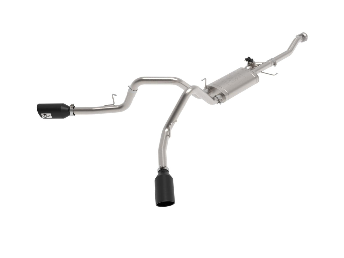 AFE 49-33129-B Gemini XV 3 IN 304 Stainless Steel Cat-Back Exhaust System w/ Cut-Out Black (2021-2025 Ford F-150 V6-2.7 TT / 3.5L TT / V8-5.0L)