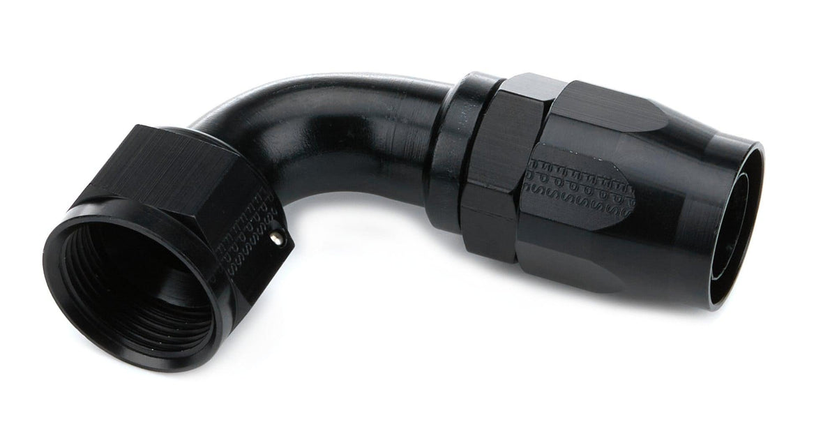Fragola #16  X 90 Power Flow Hose End  Black - 109016-BL