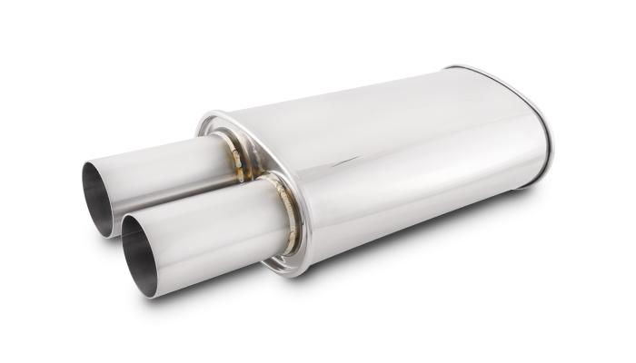 Vibrant Performance Streetpower Oval Muffler W/ 3.00" Round Straight Cut Tip (2.50" Inlet) - 1094