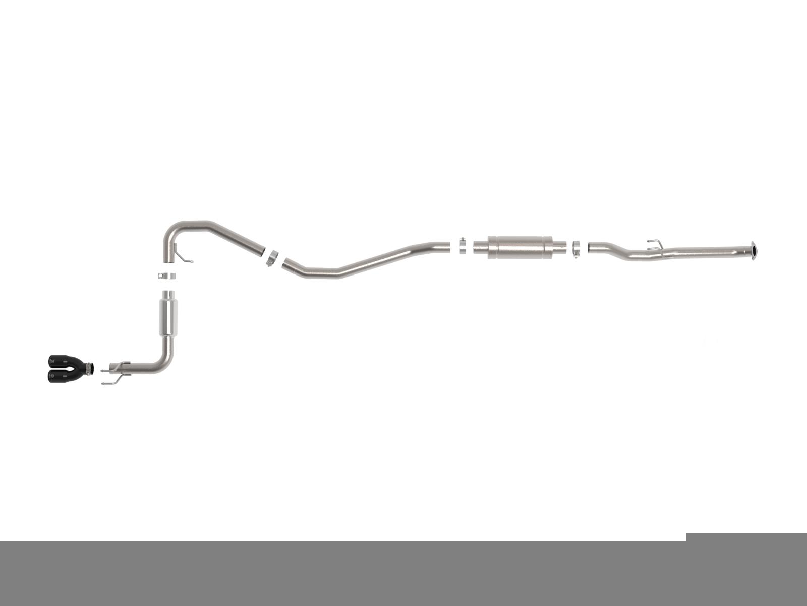 AFE Takeda 2-1/2 IN to 3 IN 304 Stainless Steel Cat-Back Exhaust w/ Black Tips (2022-2025 Civic Sport) - 49-36631-B